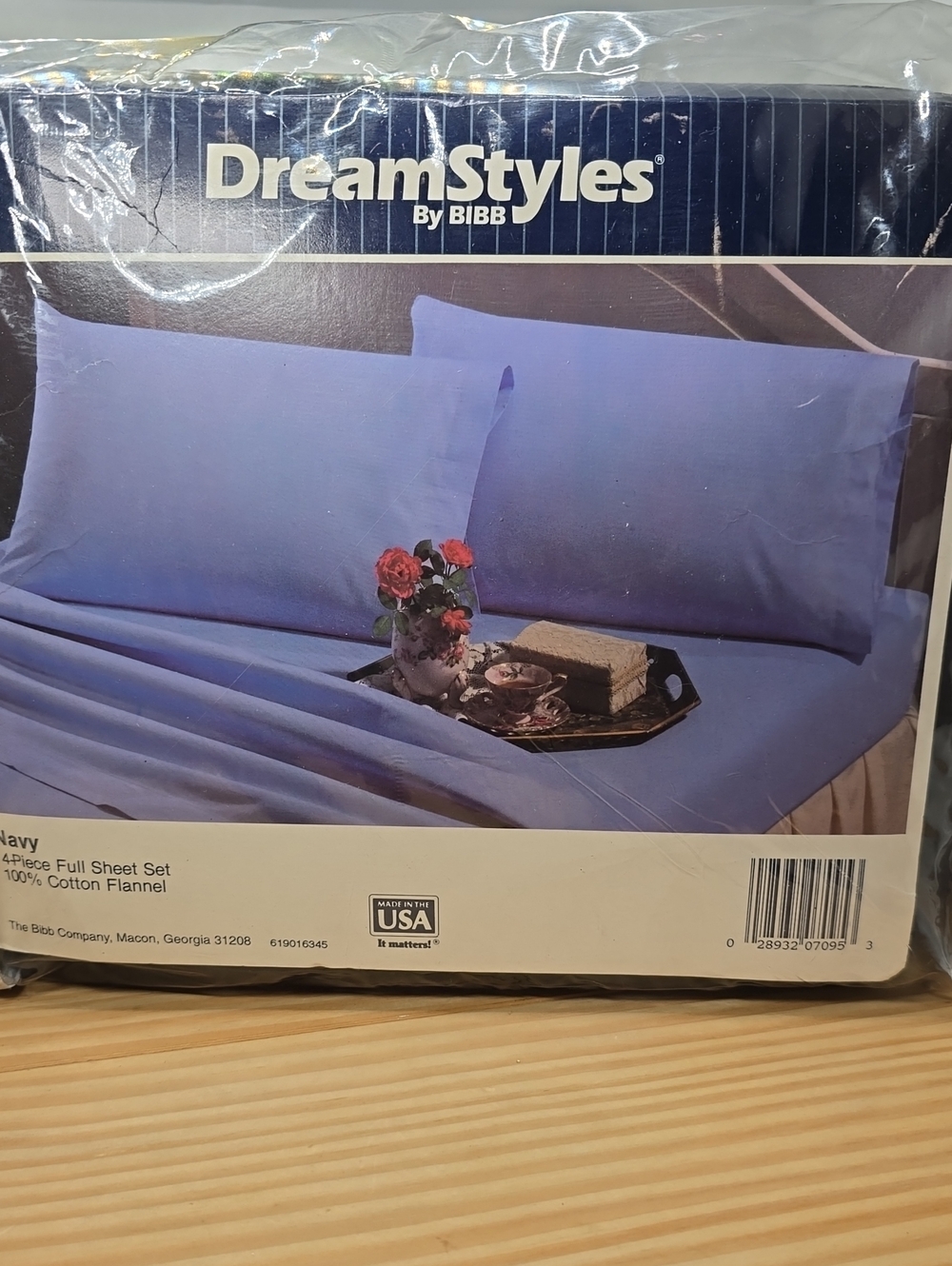 DreamStyles Navy Cotton Flannel Full Sheet Set by Bibb